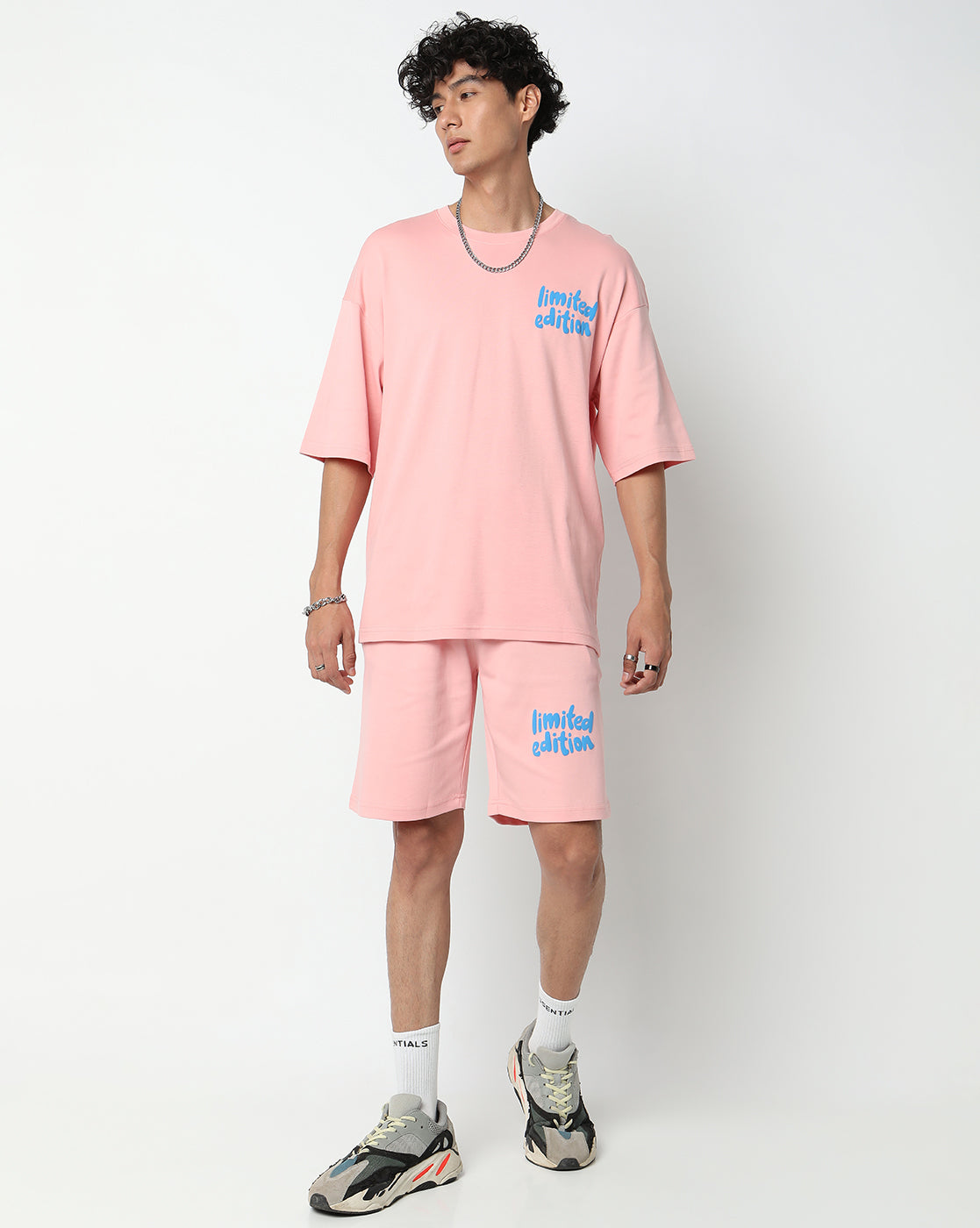 Baby Pink Limited Edition Graphic Print Oversized Co-ords