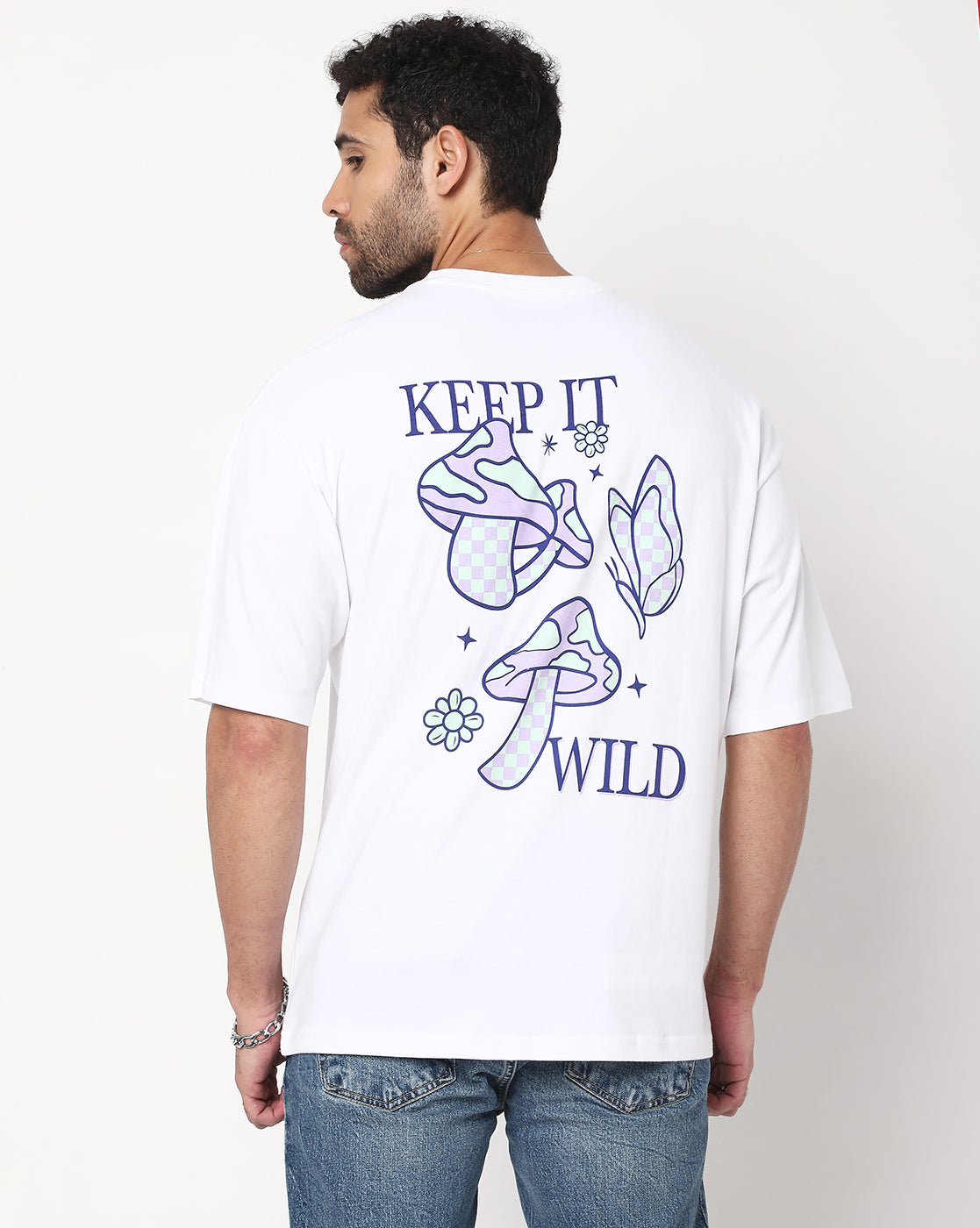 Keepin' It Wild- White Oversized T-shirt