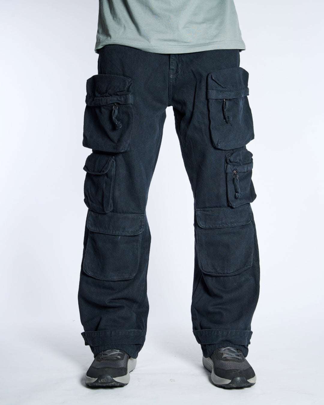 Black Utility Jeans With Pockets
