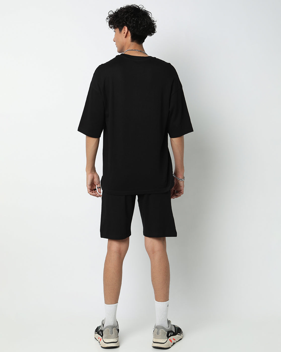 Black Chicago Graphic Printed Oversized Co-ords