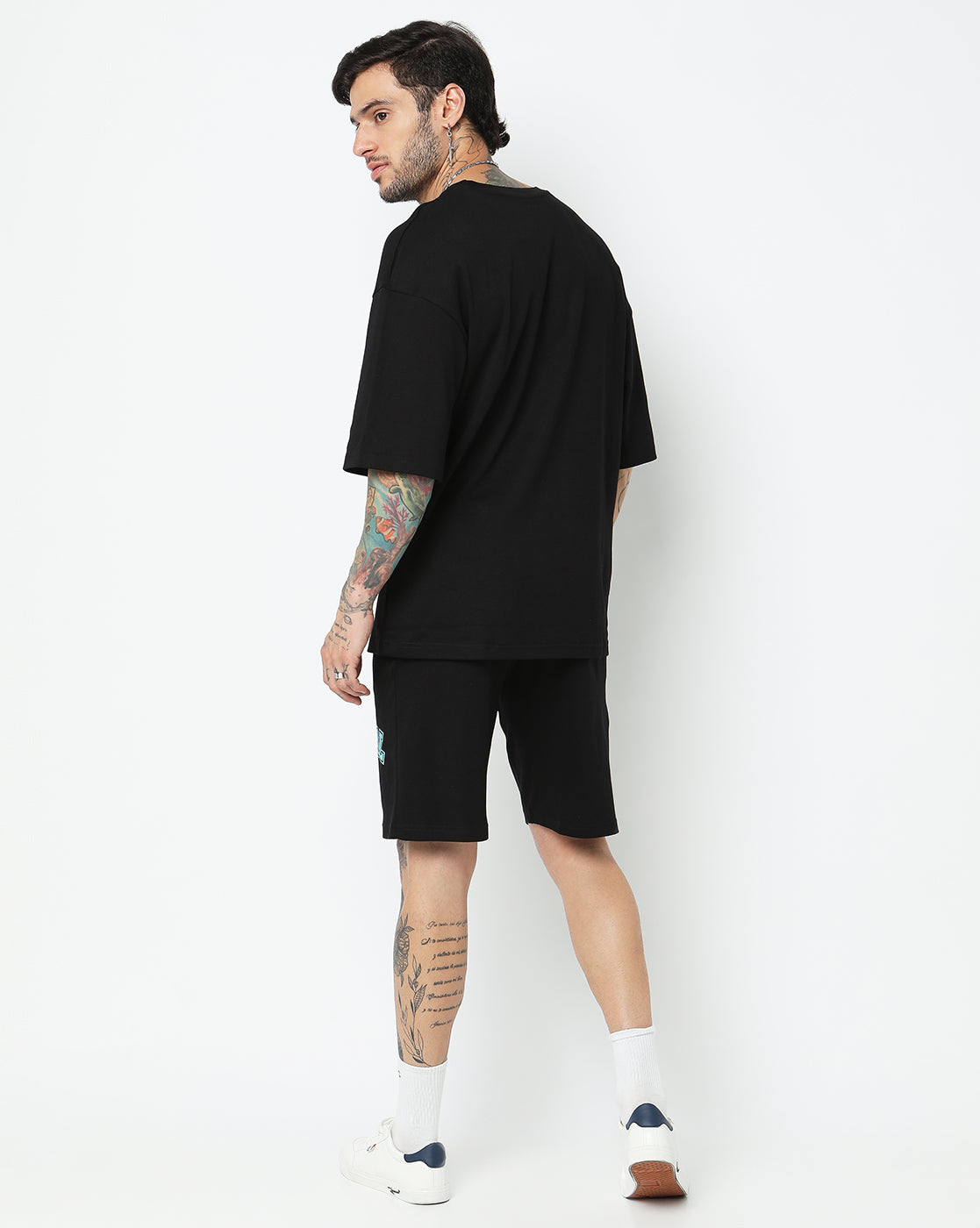 Black Official Graphic Printed Oversized Co-ords