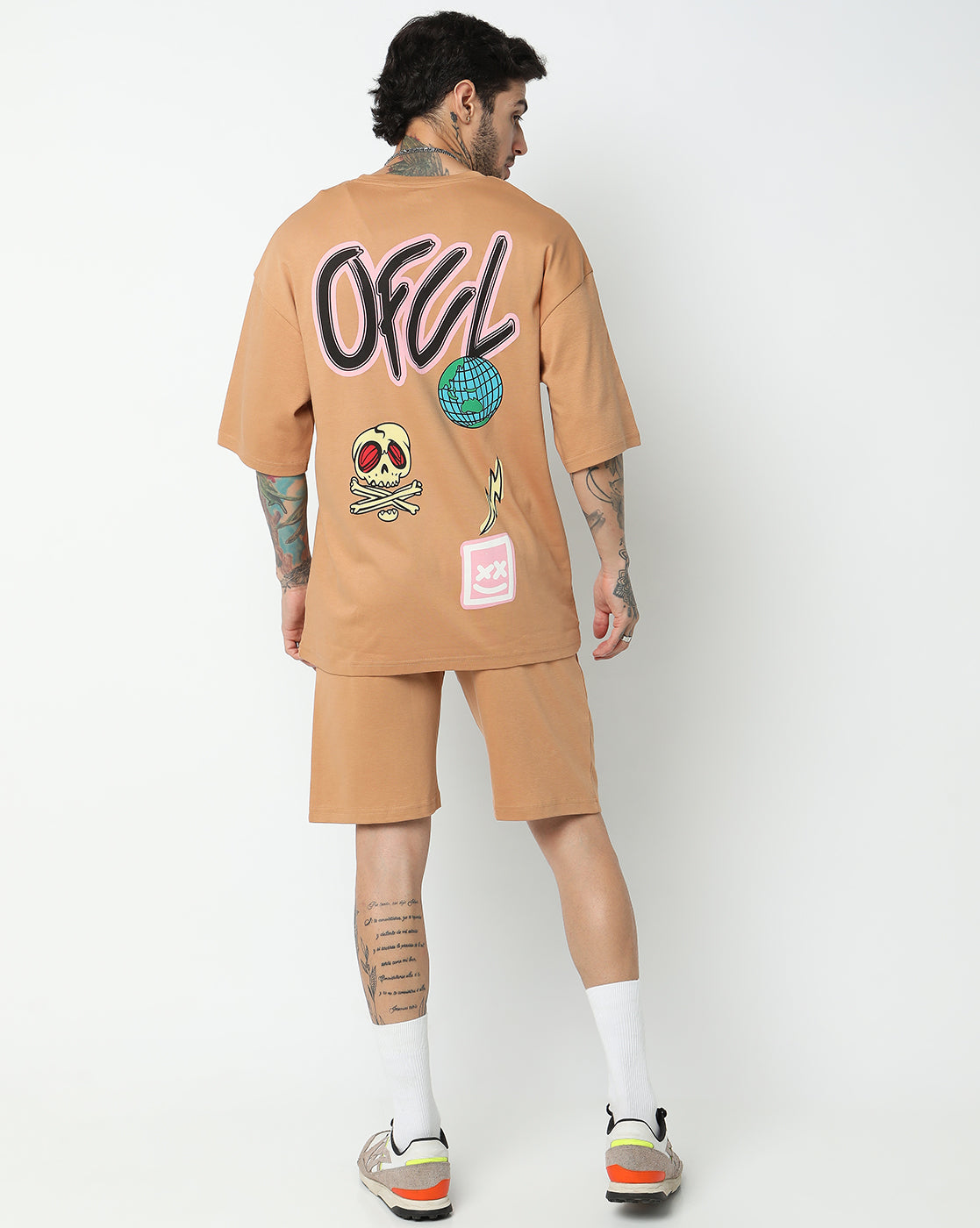 Brown OFCL Graphic Printed Oversized Co-ords