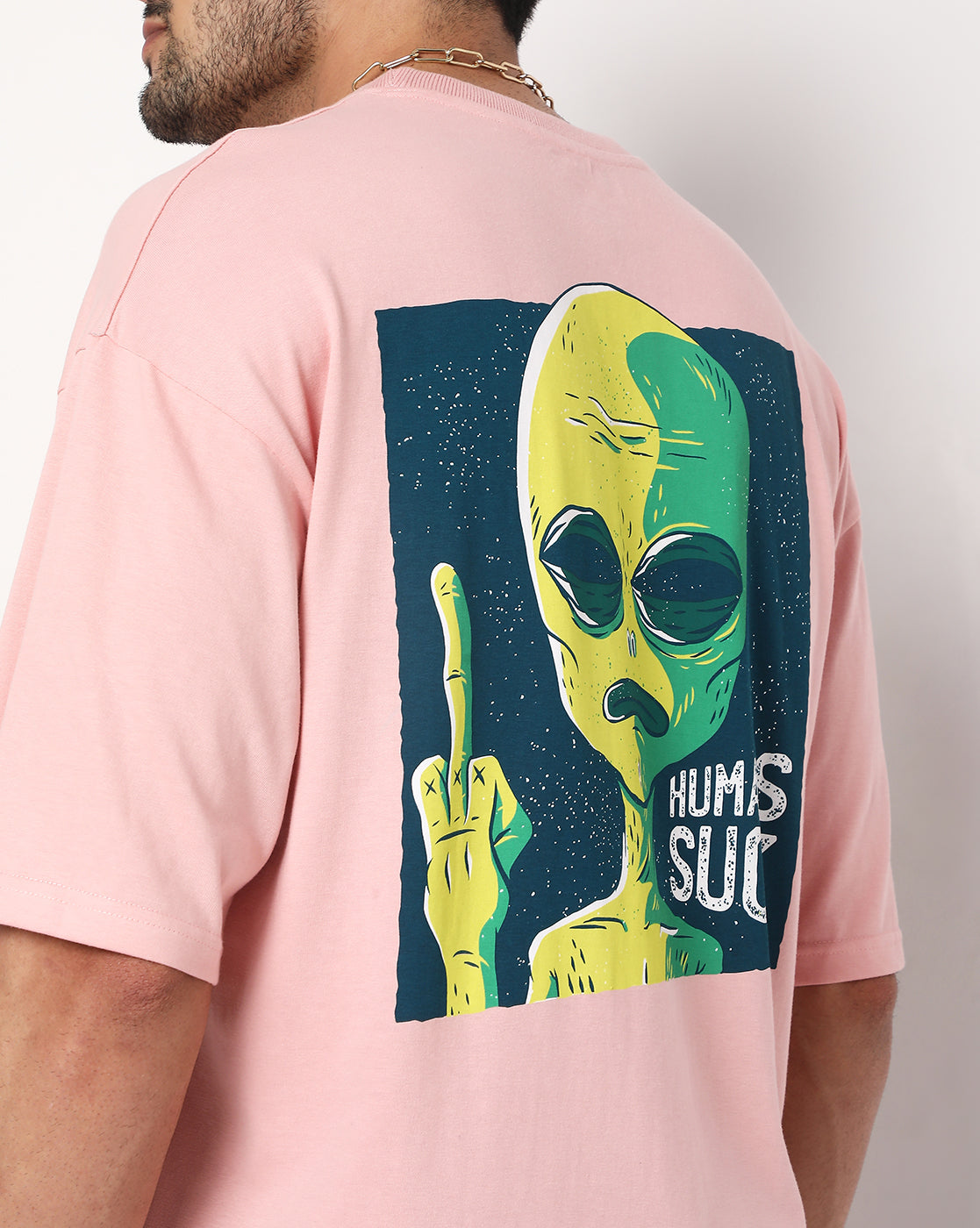 Humans Suck Pink Oversized T-Shirt.