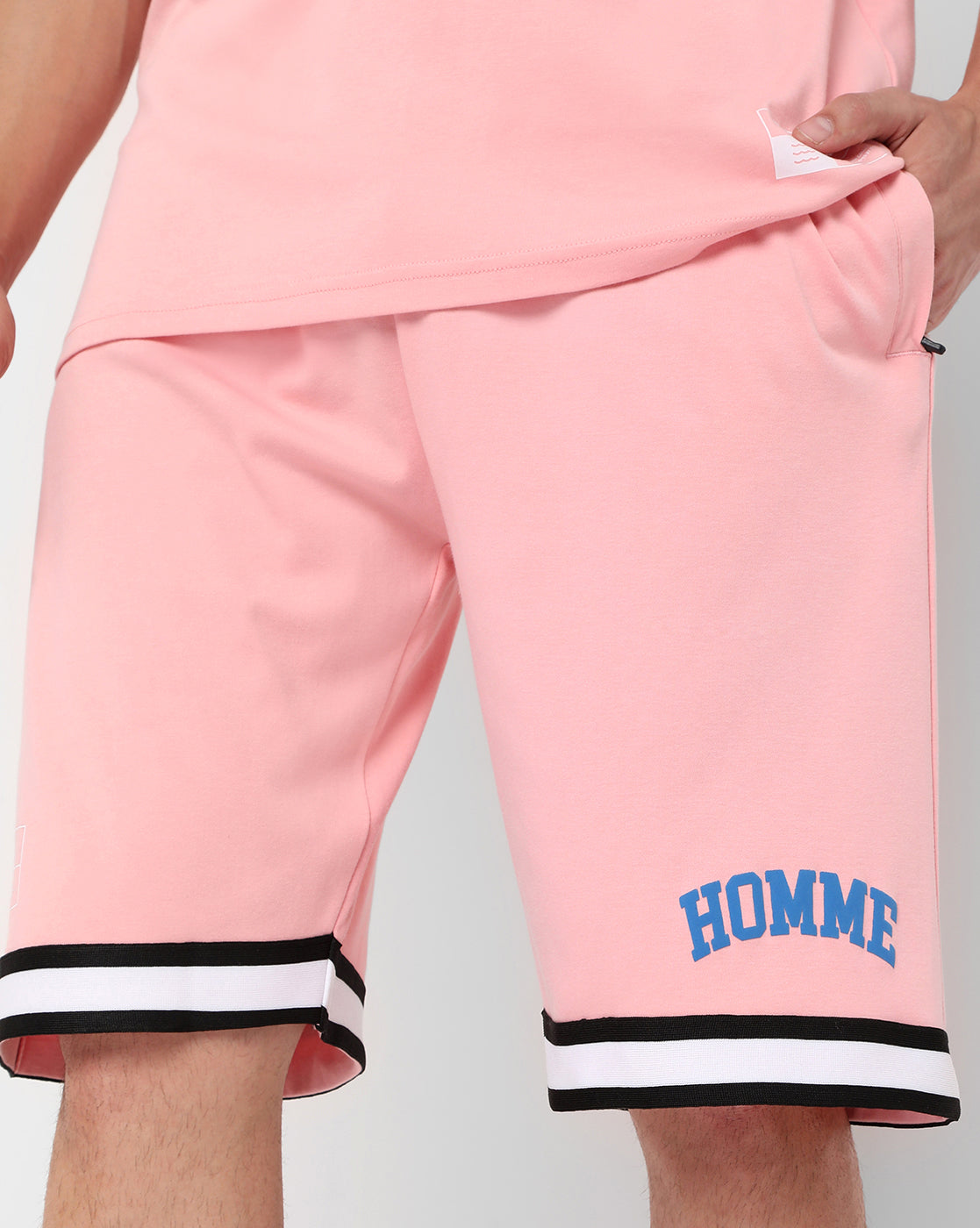 Baby Pink Homme Drop Shoulder Co-ords