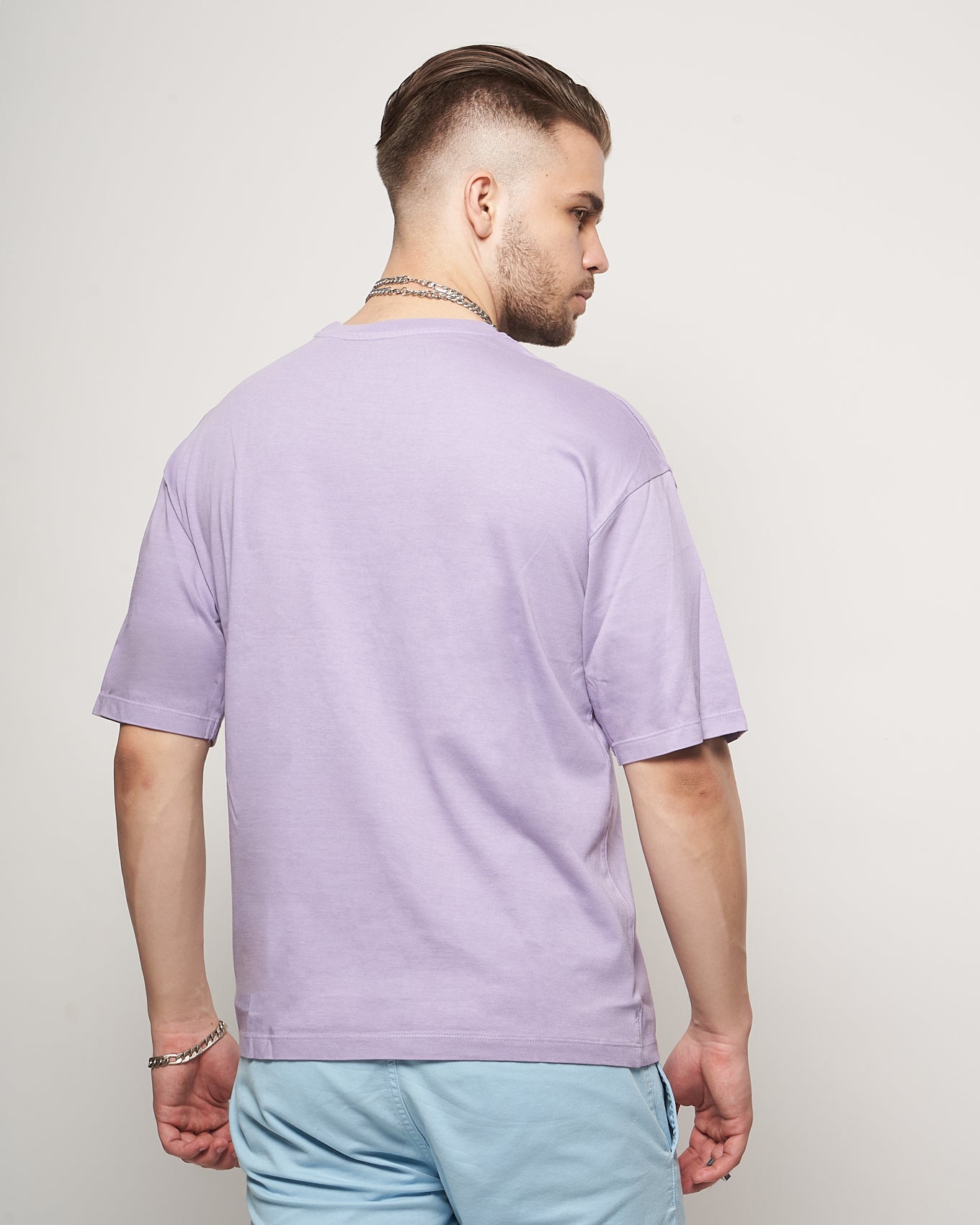 Lavender Overdyed Drop Shoulder T-shirt